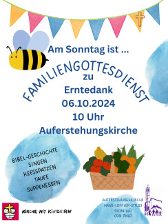 Kindergottesdienst am 06.10.2024 ab 10 Uhr